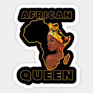 African Queen Melanin Afro Black History Sticker